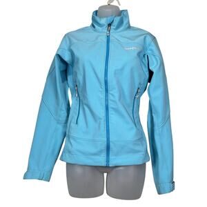 Patagonia Adze Jacket Softshell Womens Small Polartec Sky Blue Windbloc Full Zip